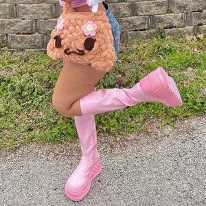 Demonia Stomp-200 Boots Pink Metallic, Size 8, 4.75” Platform Boots